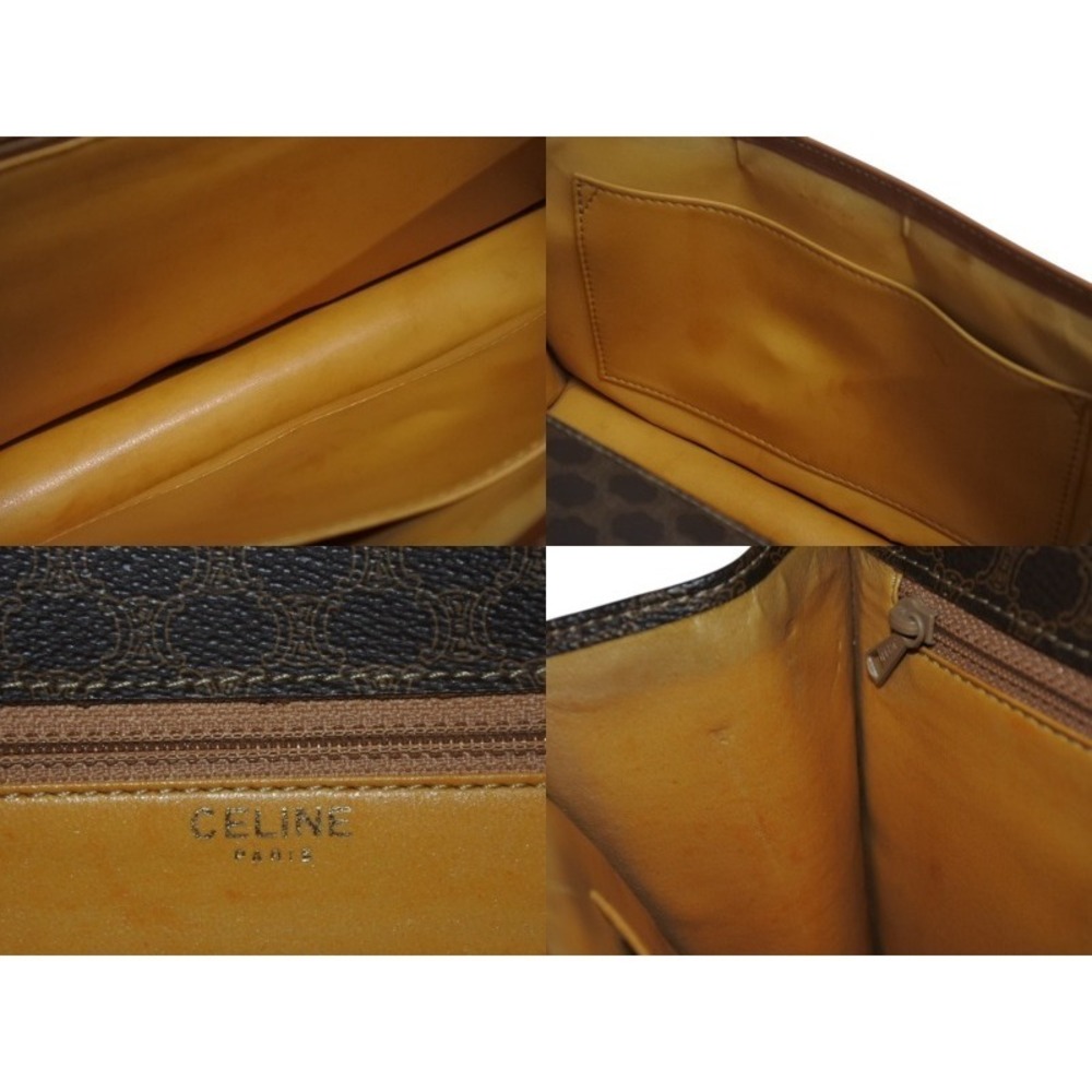 CELINE Clutch Bag Macadam Brown Leather - Picture 9 of 9